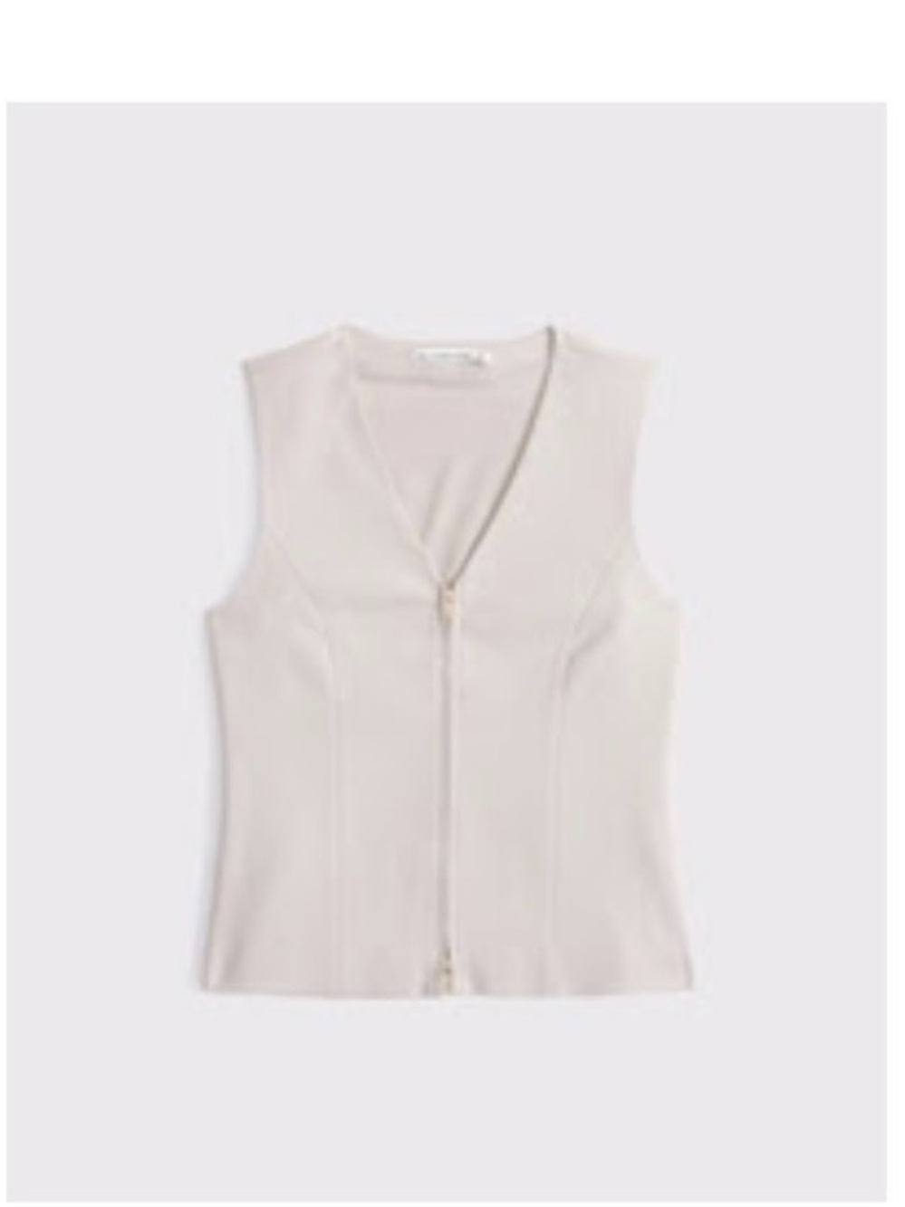 Abercrombie & Fitch Women's Cream Zip-Front Vest
